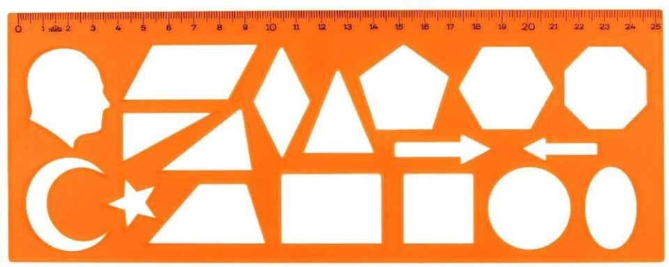 Hatas Geometrik Şekiller Şablonu 25 Cm