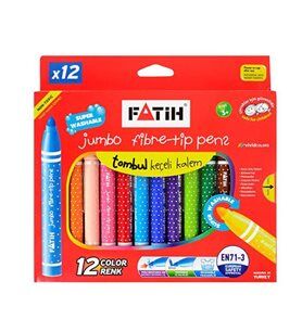 Fatih Jumbo Yıkanabilir Keçeli Boya Kalemi 12 Renk