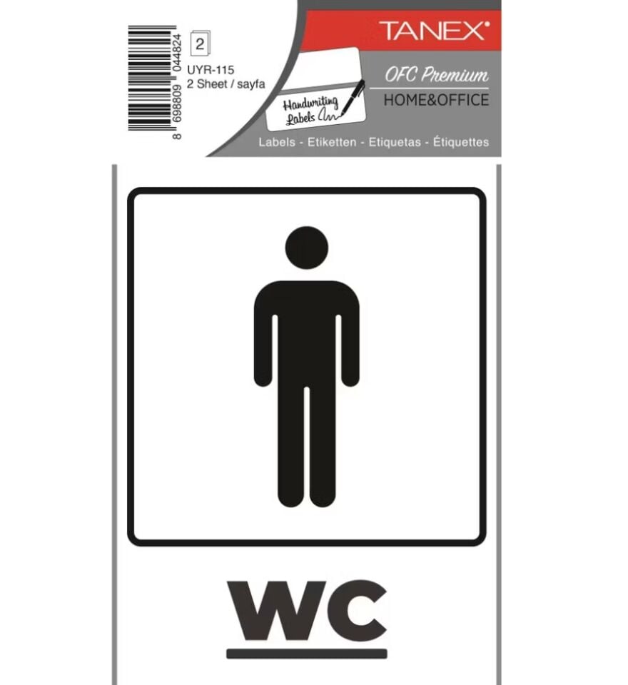 Tanex Uyr-115 Bay Wc Uyarı Etiketi