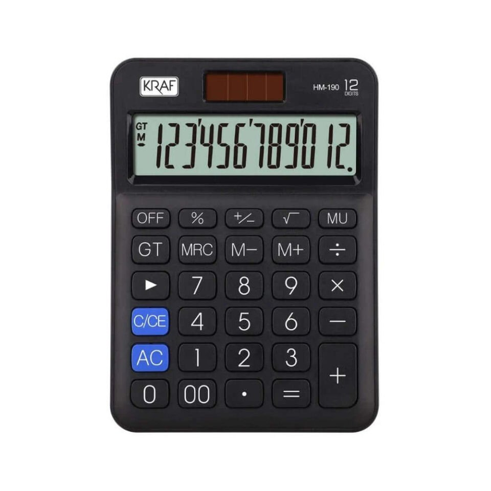 Kraf Hesap Makinesi Masaüstü 12 Hane Hm-190