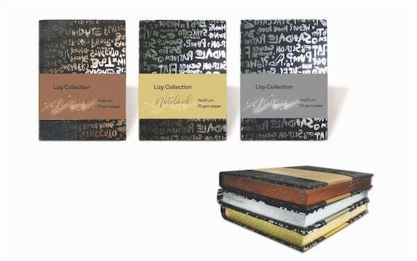 Liz Defter Süet Varaklı Yaldızlı Çizgili