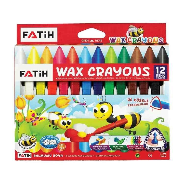 Fatih Wax Crayon 12 Renk Jumbo