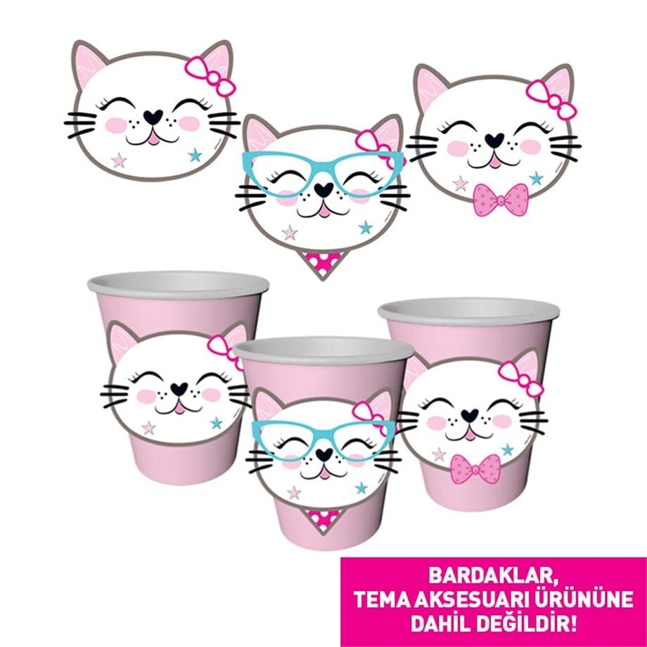 Balonevi Mıss Cat Tema Aksesuarı 8 Li    