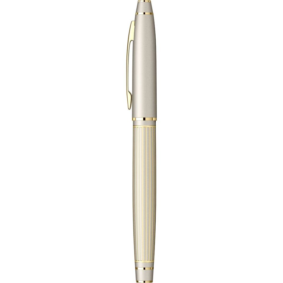 Scrikss 35 Dolmakalem Çizgi Desenli Saten Altın M Uç