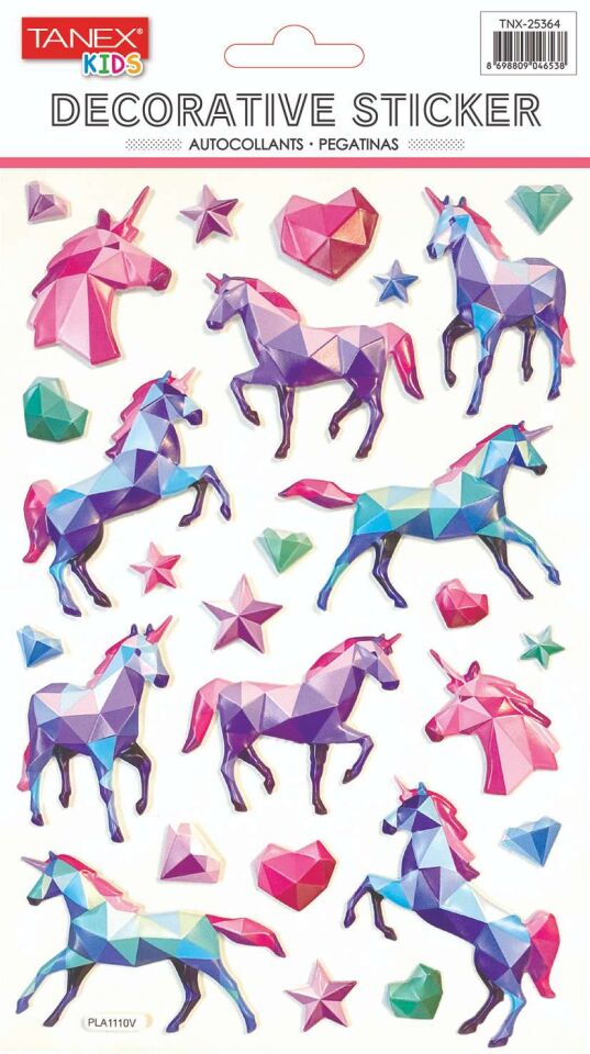 Tanex Tnx-25364 Unicorn 3D Serisi Puffy Etiket