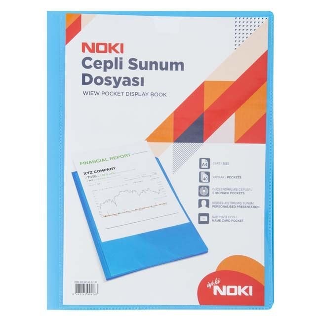 Noki Sunum Dosyası Cepli 80 Yaprak Mavi
