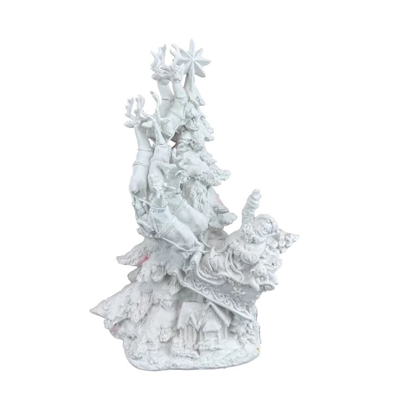 Pol Art Çam Ağacına Tırmanan Kızaklı Noel Baba