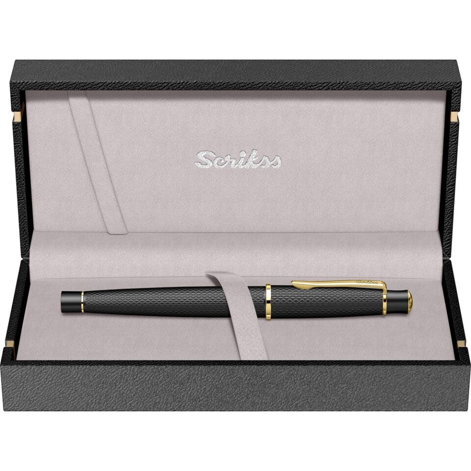Scrikss 620 Dolma Kalem Mat Siyah Altın