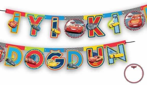 Balonevi Cars 3 Kişisel Harf Banner    