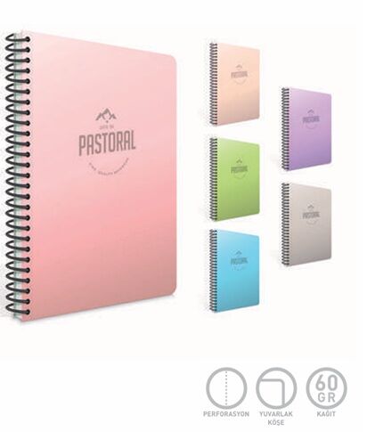 Gıpta Pastoral Spiralli Pp Kapak Defter A4 200 Yaprak Çizgili