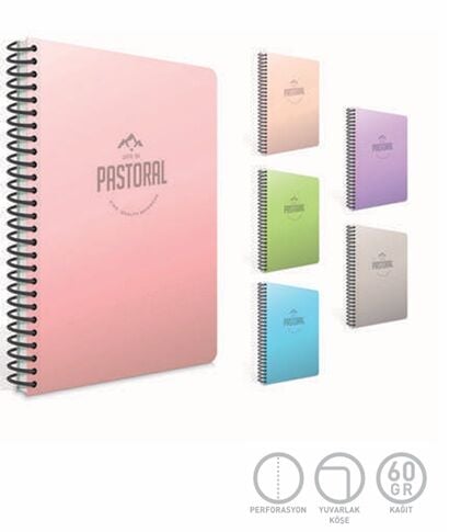 Gıpta Pastoral Spiralli Pp Kapak Defter A4 200 Yaprak Çizgili