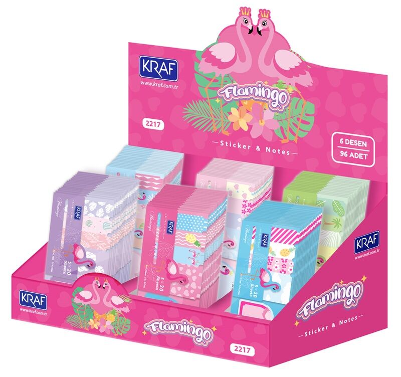 Kraf Yapışkanlı Not Kağıdı Flamingo 100 Yaprak