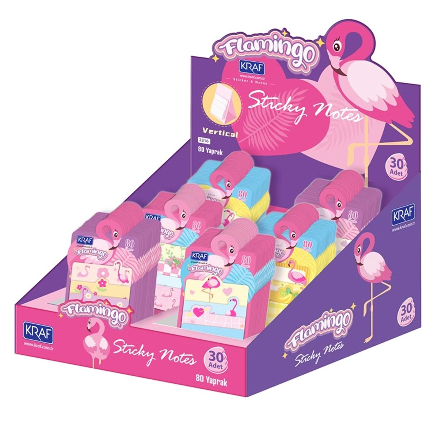 Kraf Yapışkanlı Not Kağıdı Set Flamingo 80 Yaprak 2216FL