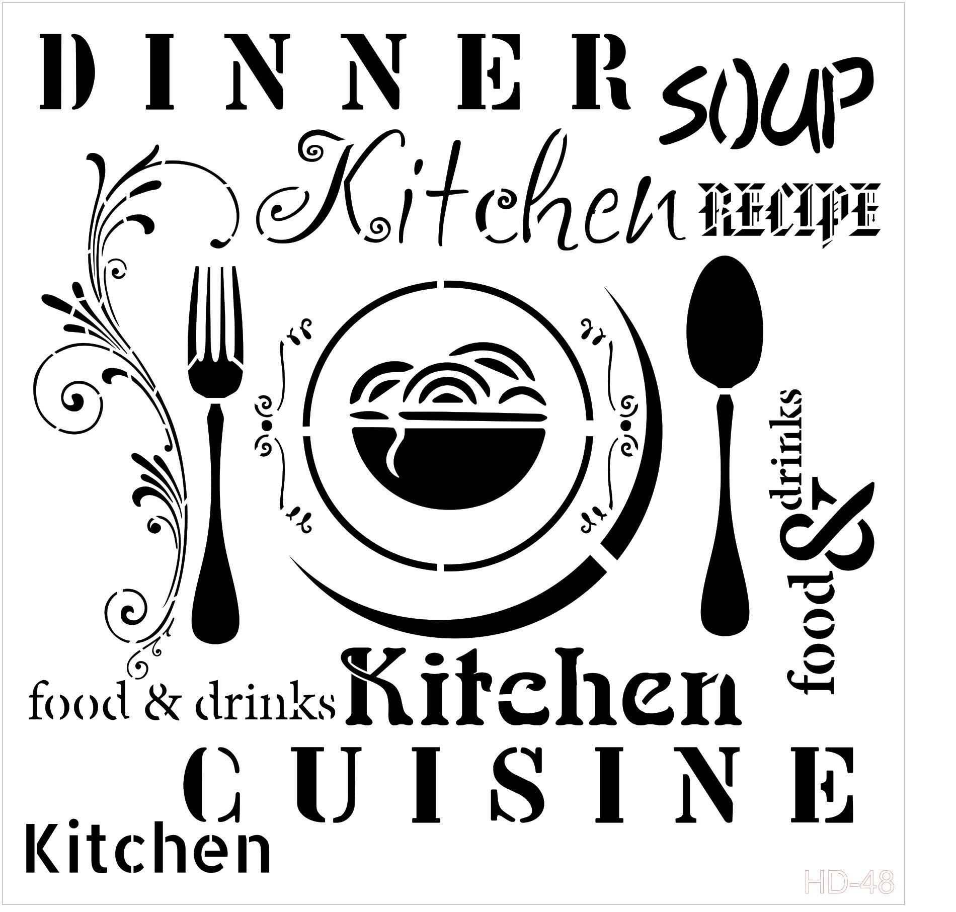 Cadence Home Decor Stencıl Hd-048 45X45