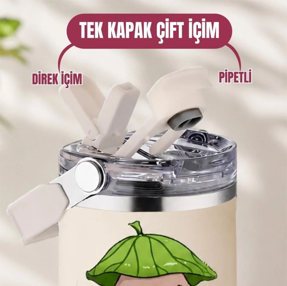 Diller 950 Ml Sevimli Figürlü Paslanmaz Çelik Termos