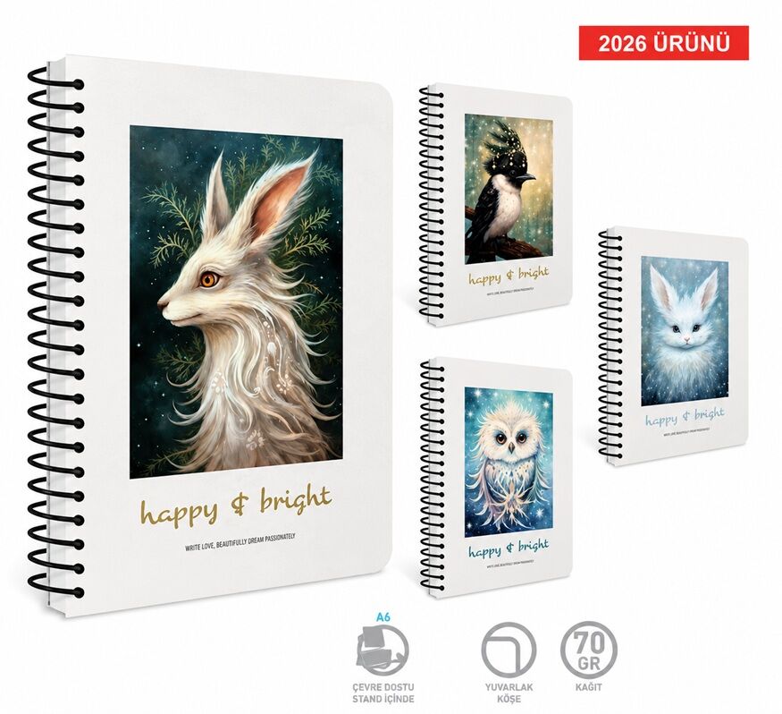 Gıpta West Spiralli Sert Kapak Defter 13x21 120 Yaprak Çizgili