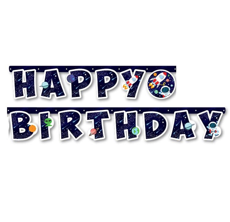 Balonevi Kozmik Galaksi Happy Bırthday Banner 2,10 M    