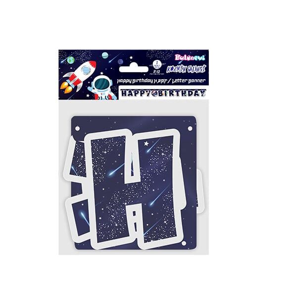 Balonevi Kozmik Galaksi Happy Bırthday Banner 2,10 M    