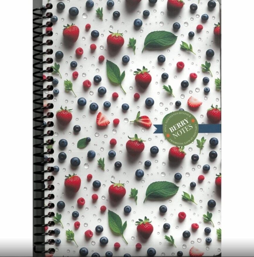 Gıpta Berry Notes Spiralli Sert Kapak Defter 17x24 120 Yaprak Kareli