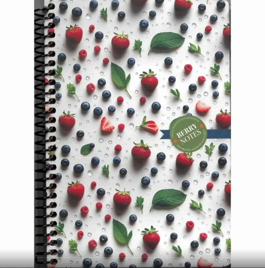 Gıpta Berry Notes Spiralli Sert Kapak Defter 17x24 120 Yaprak Kareli