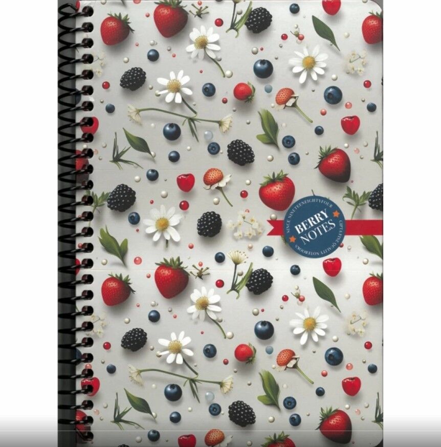 Gıpta Berry Notes Spiralli Sert Kapak Defter 17x24 120 Yaprak Kareli