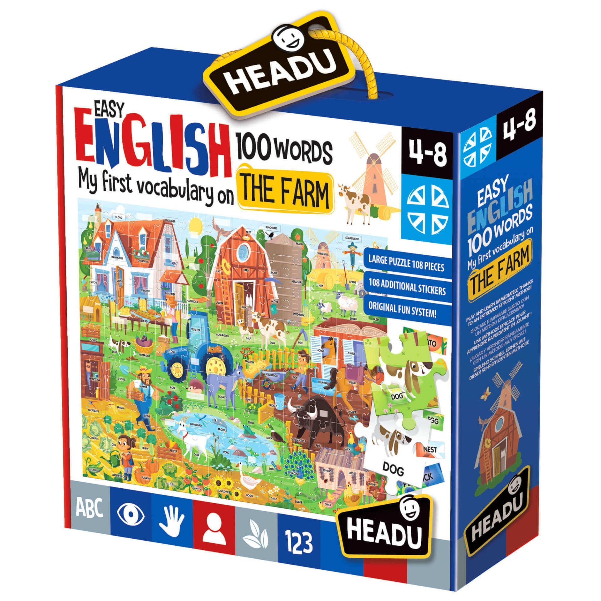 Headu Easy English 100 Words Farm 4-8 Yaş