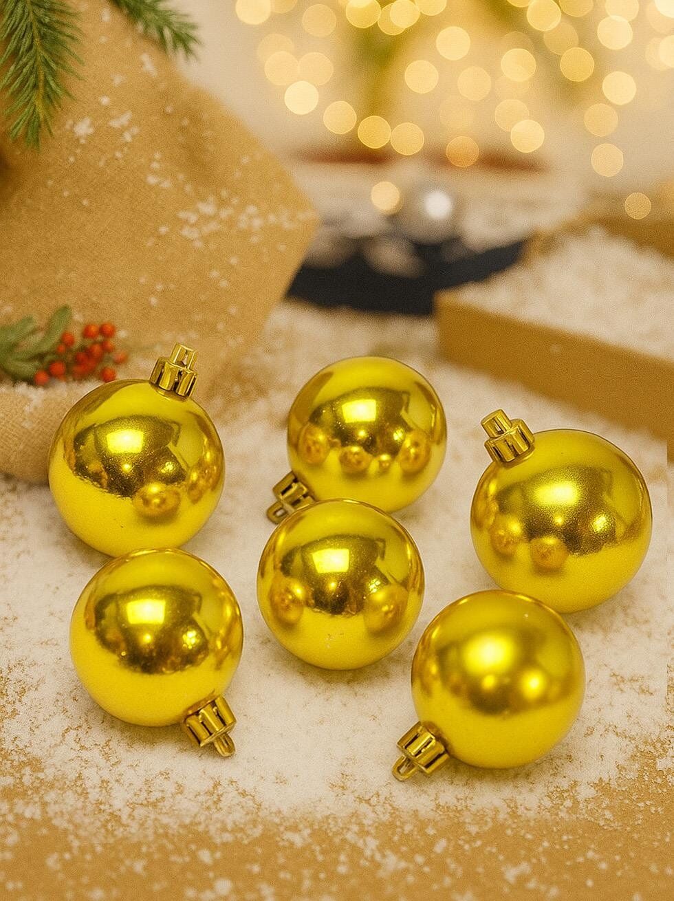 Astaş Yılbaşı Topu 4 Cm Altın Rengi 6 Lı