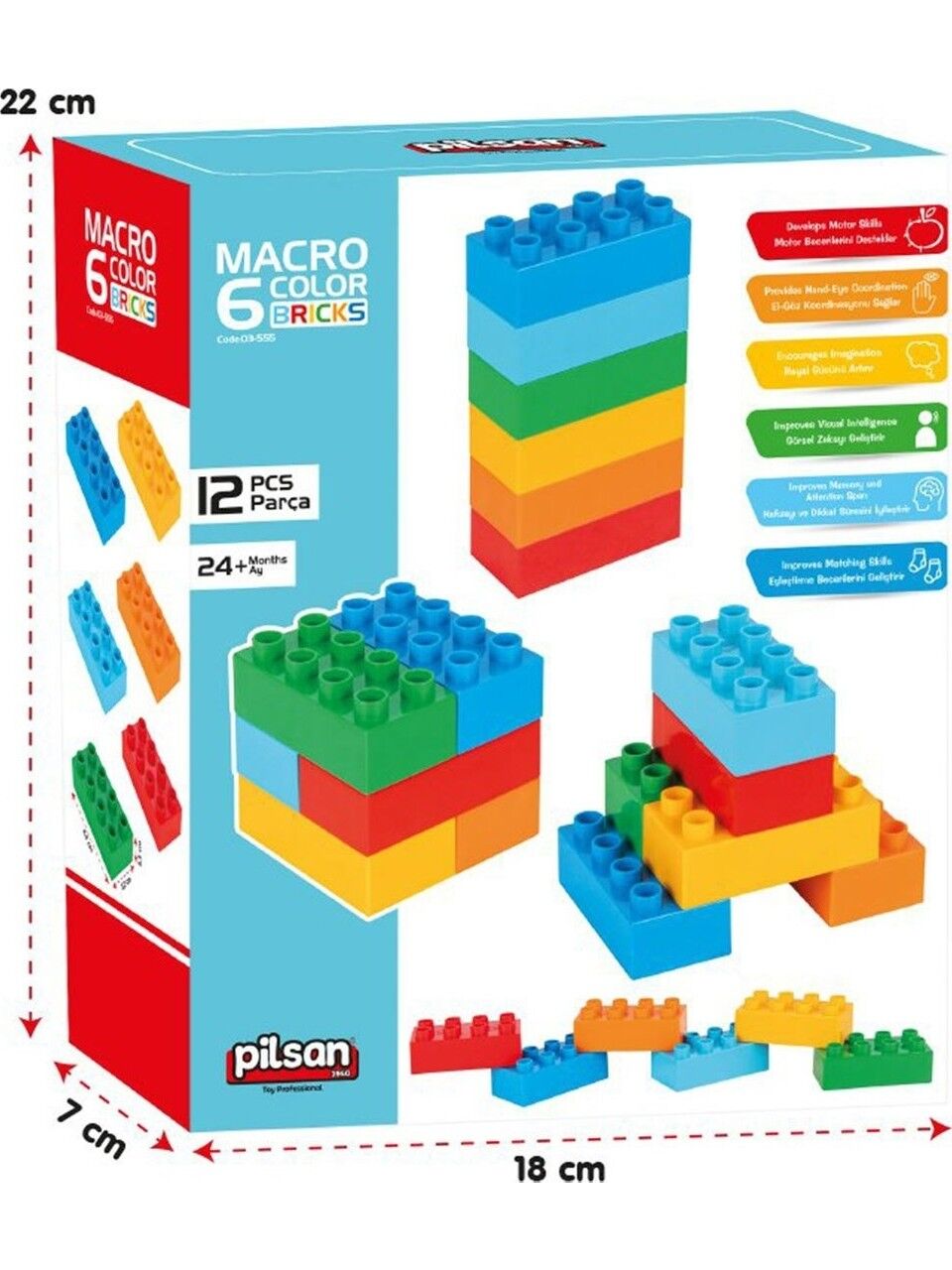 Pilsan Makro 6 Renkli Tuğla Blok
