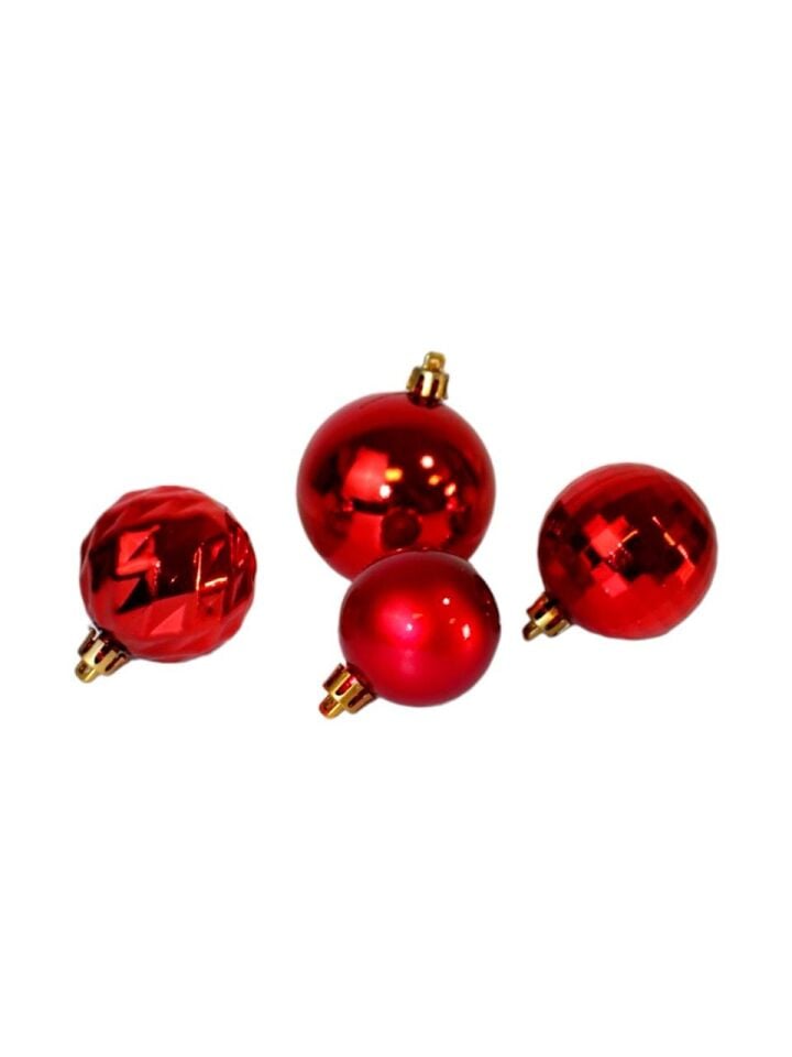 Astaş Yılbaşı Topu Karışık Paket Kırmızı Renk 20 Li