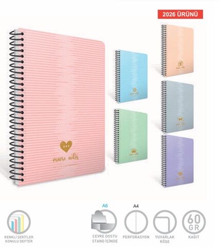 Gıpta Macro Notes Spiralli Pp Kapak Defter A4 80 Yaprak Kareli