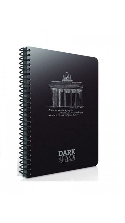 Gıpta Dark Plastik Spiralli Pp Kapak Defter 12X17 50 Yp Düz Çizgisiz