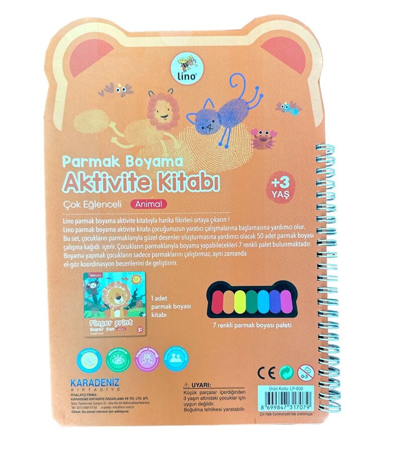 Lino Parmak Boyama Aktivite Kitabı Anımal