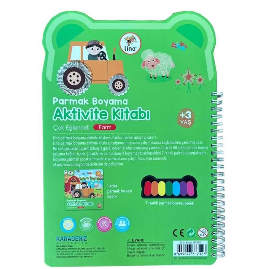 Lino Parmak Boyama Aktivite Kitabı Farm