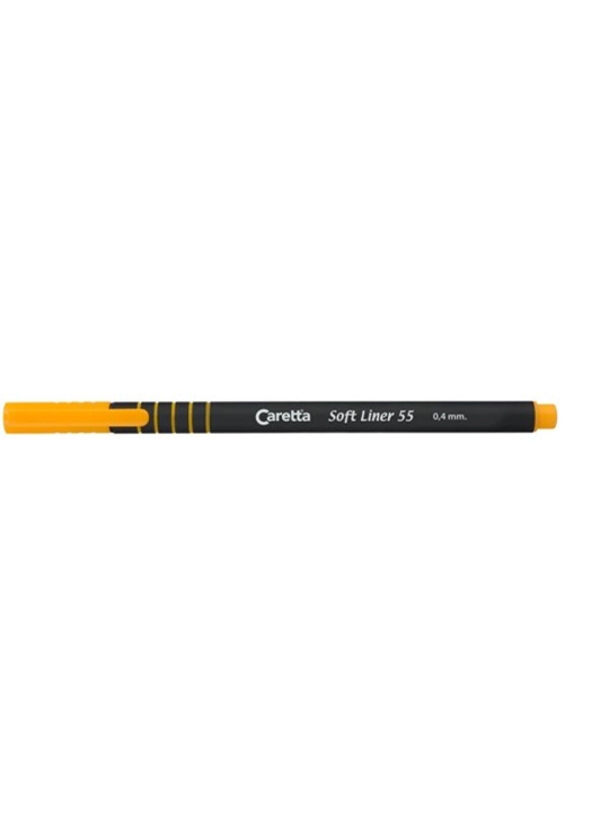 Caretta 55 Soft Liner Keçeli Kalem Sarı Tekli