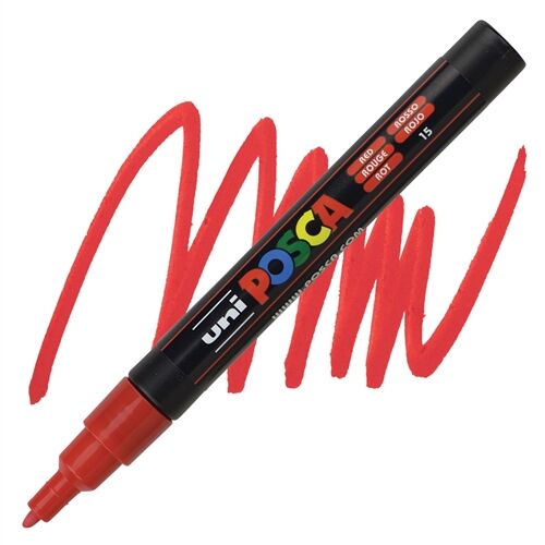 Uni Posca 0.9-1.3 Su Bazlı Poster Markörü Kırmızı