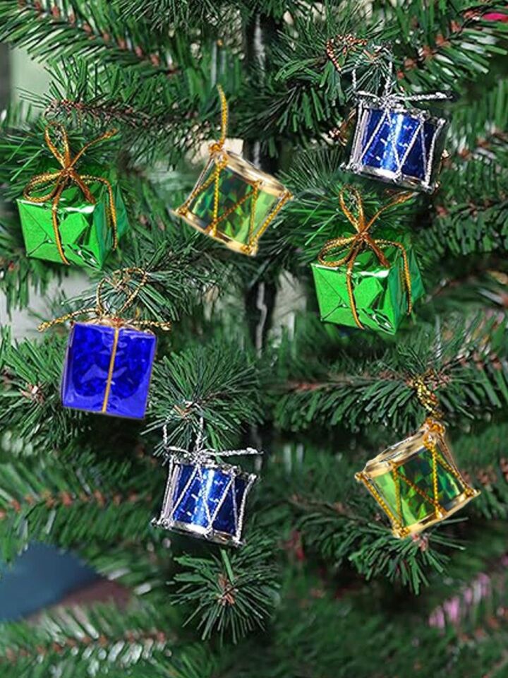 Astaş Karışık Çam Ağacı Süsü Hediye Paketli Ve Davullu 12 Li