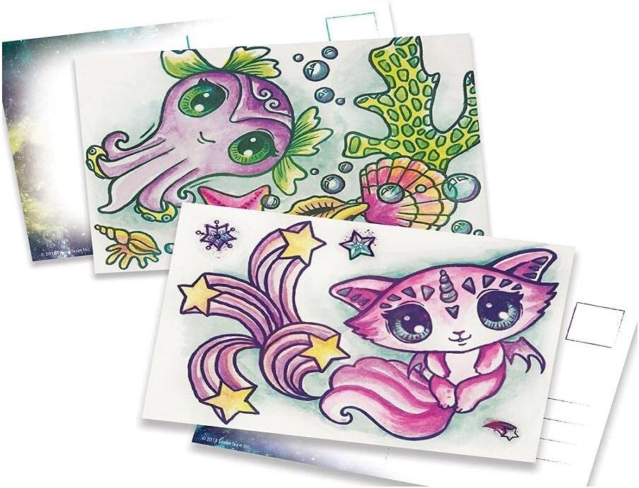 Taros Nebulous Stars Watercolor Postcard Yeşil