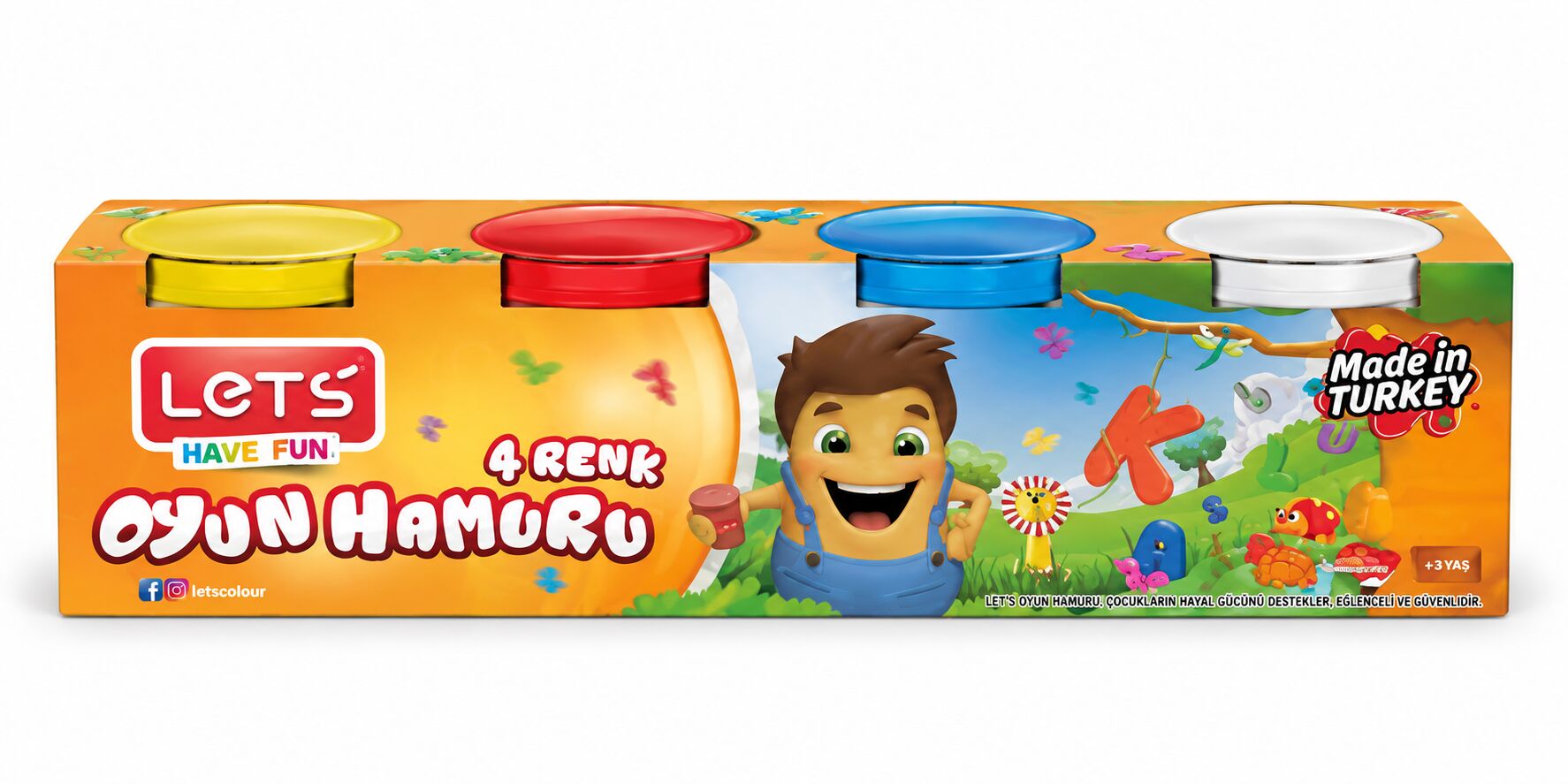 Lets 4 Renk Oyun Hamuru 460 Gr