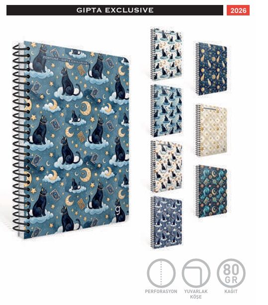 Gıpta Fortune Spiralli Lx Karton Kapak Defter A4 80 Yaprak Çizgilii