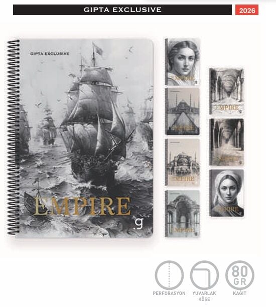 Gıpta Empire Spiralli Lx Karton Kapak Defter A4 80 Yaprak Çizgili