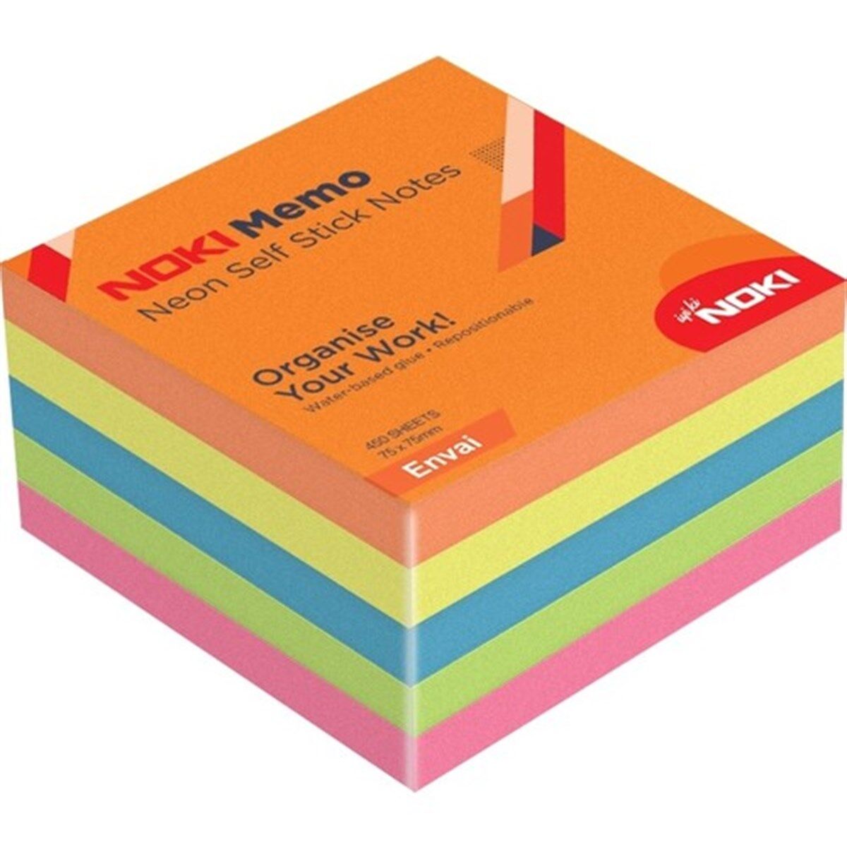 Noki Memo 75x75 Neon Envai Küp Blok 450 Sayfa