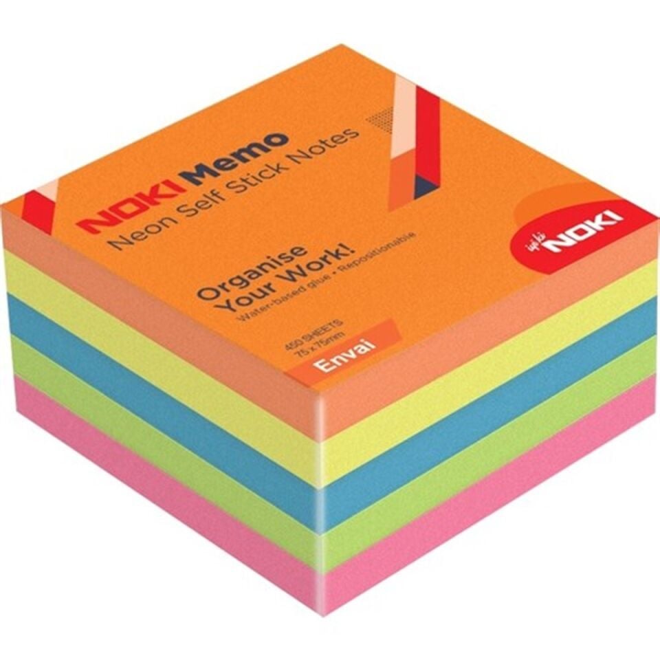 Noki Memo 75x75 Neon Envai Küp Blok 450 Sayfa