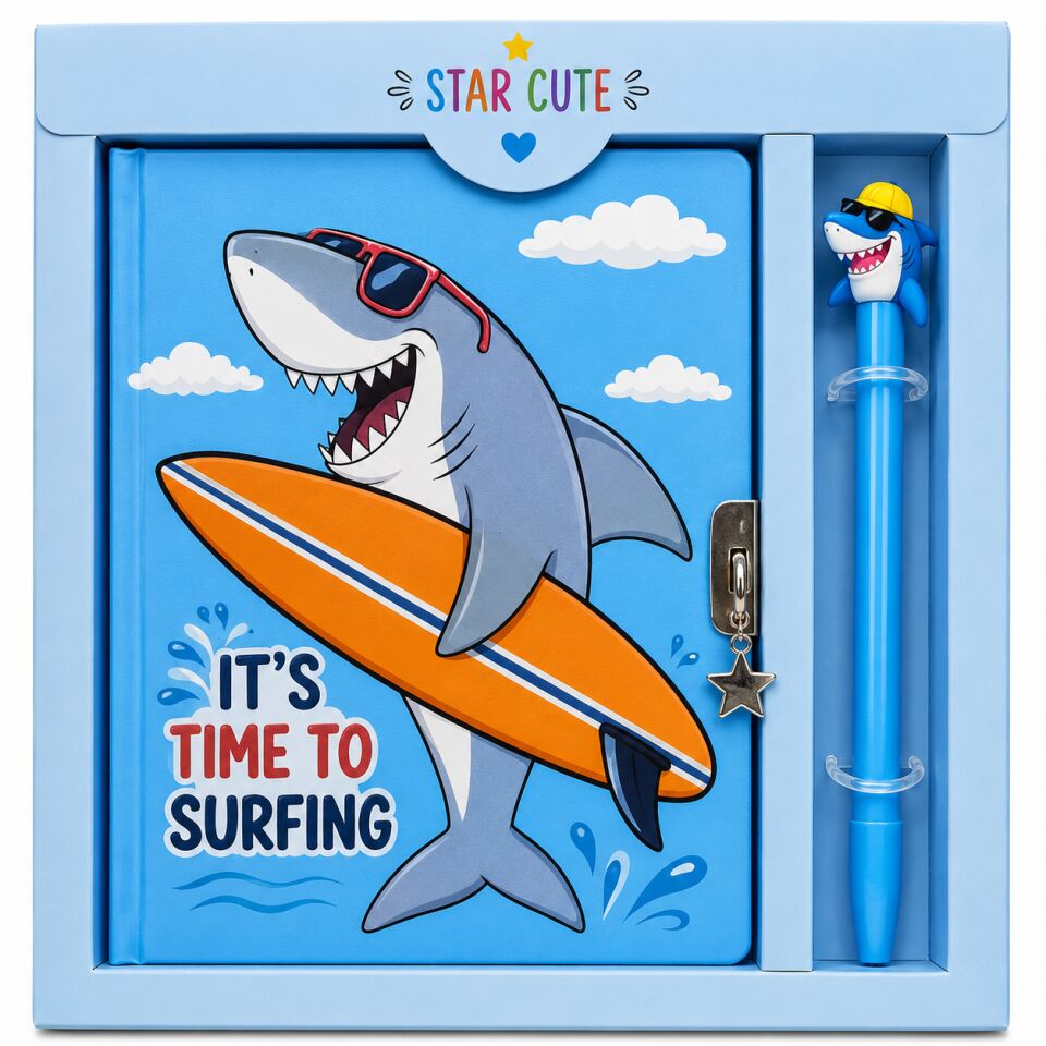 Taros Unick Color Shark Area Kalemli Kilitli Hatıra Defteri
