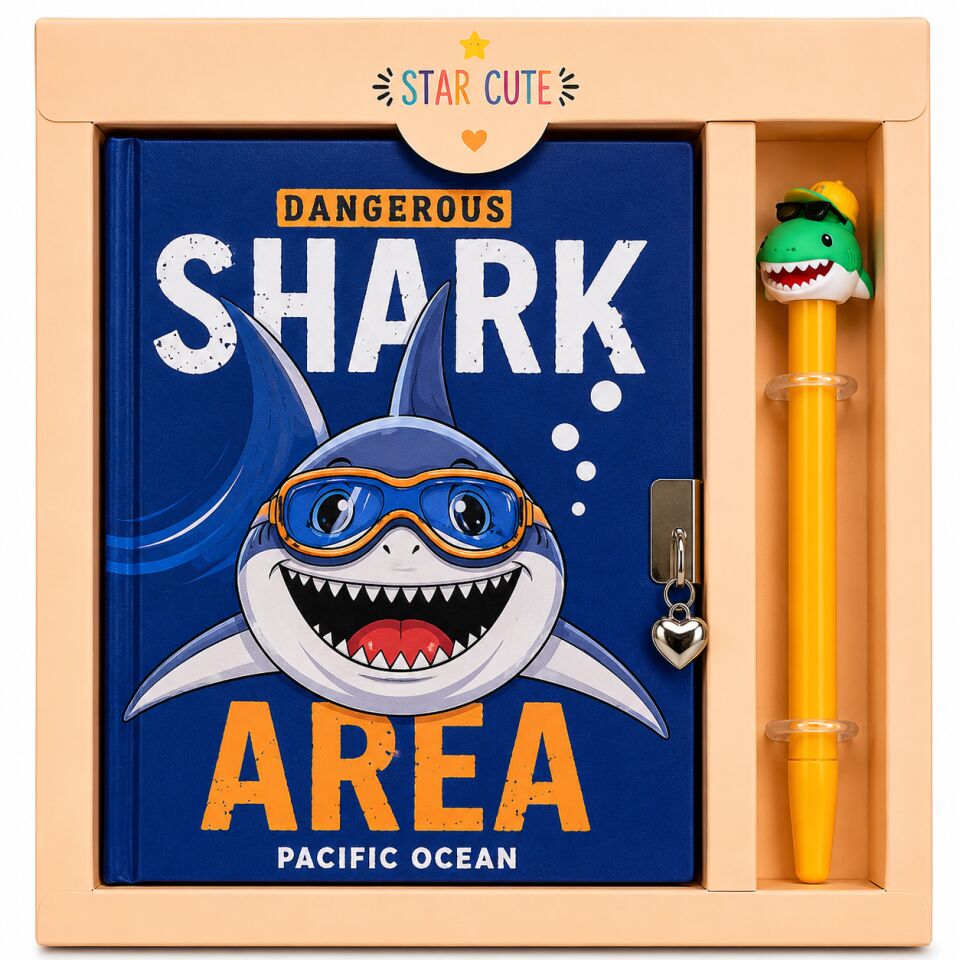 Taros Unick Color Shark Area Kalemli Kilitli Hatıra Defteri