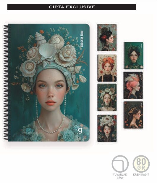 Gıpta Note Persona Spiralli Sert Kapak Defter 17x24 100 Yaprak Çizgilii