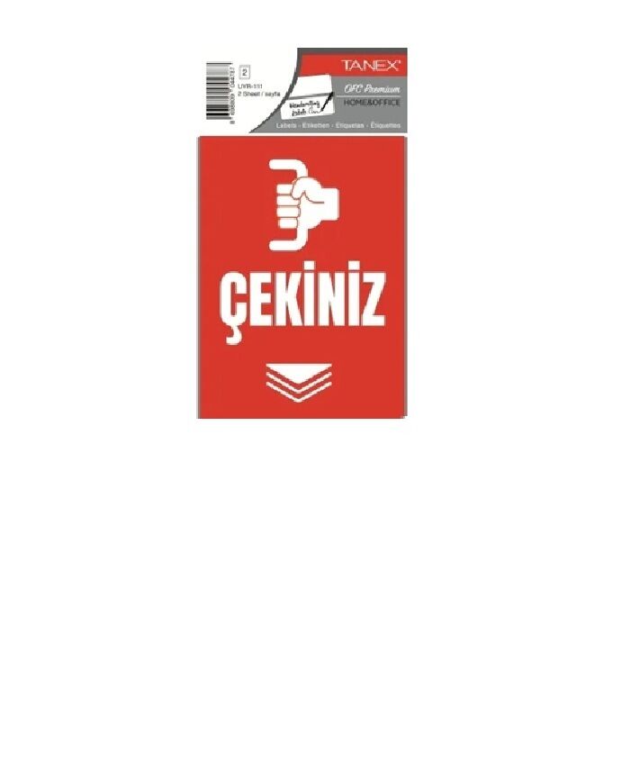 Tanex Uyr-111 Çekiniz Uyarı Etiketi