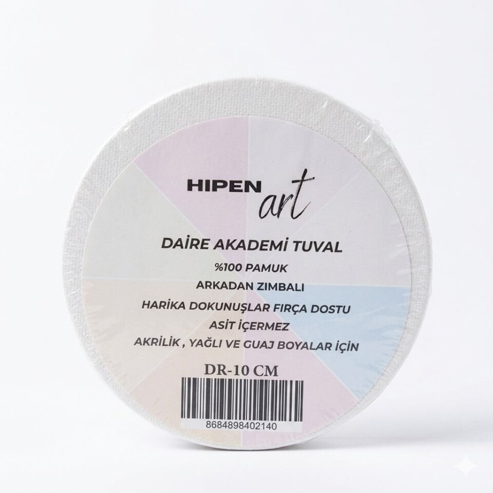 Hipenart Daire Tuval Akademik 10 Cm