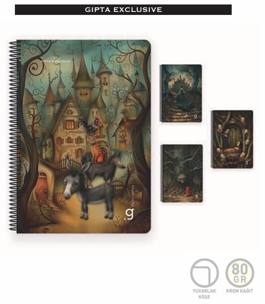 Gıpta Fairy Notes Spiralli Sert Kapak Defter 17X24 80 Yaprak Çizgili