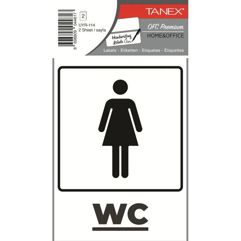 Tanex Uyr-114 Bayan Wc Uyarı Etiketi