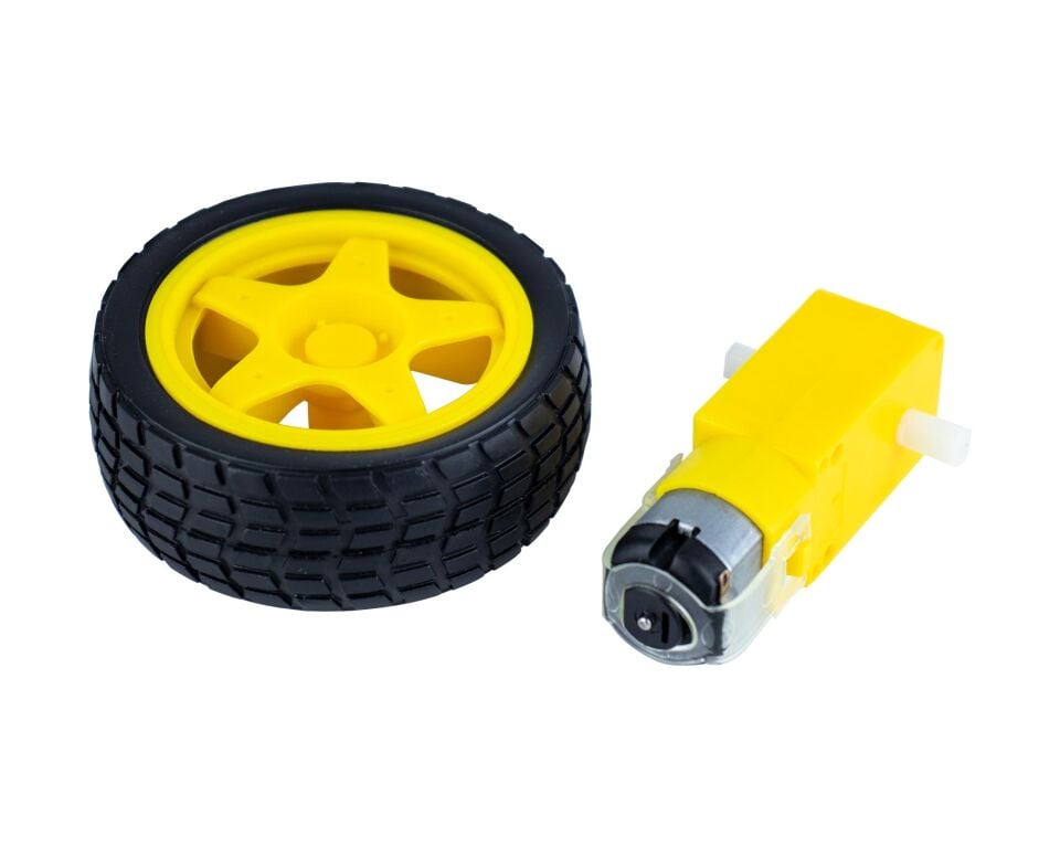 Emin İş Eğitimi Çift Eksenli Dişli Motor+Tekerlek